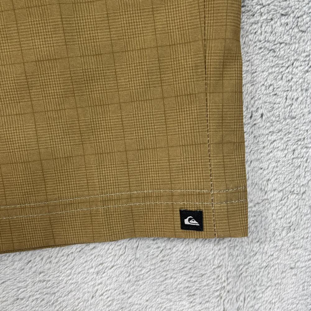Quiksilver Amphibian Shorts Men 36 Brown Grid Hybrid Boardshorts Stretch - Picture 3 of 11